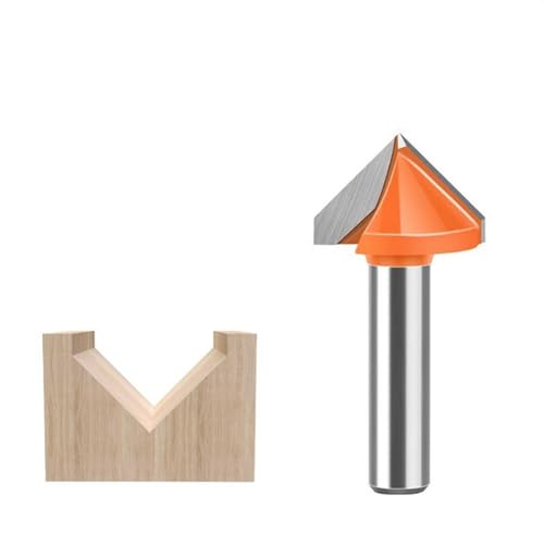 1 Stück 8 mm Schaft V-Nut-Fräser, 60/90/12/150 Grad CNC-Gravur Holzbearbeitung Fräser Fasenwerkzeug(8 * 22mm*90Degree) von TAOMENJS