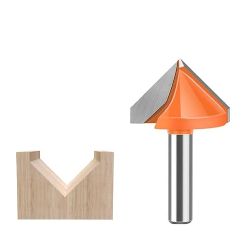 1 Stück 8 mm Schaft V-Nut-Fräser, 60/90/12/150 Grad CNC-Gravur Holzbearbeitung Fräser Fasenwerkzeug(8 * 32mm*90Degree) von TAOMENJS