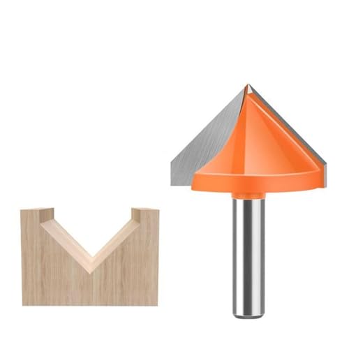 1 Stück 8 mm Schaft V-Nut-Fräser, 60/90/12/150 Grad CNC-Gravur Holzbearbeitung Fräser Fasenwerkzeug(8 * 38mm*90Degree) von TAOMENJS