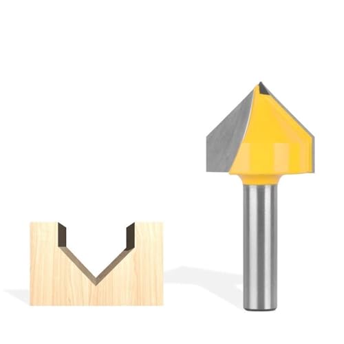 1 Stück 90-Grad-V-Nut-Fräser, 8 mm Schaft, 25,4 mm Durchmesser, Holzfräser, CNC-Gravur, Planfräser, Hartmetallfräser, Schaftfräser von TAOMENJS