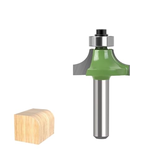 1 Stück Hartmetall-Abrundfräser, 8 mm Schaft, Eckenrundungskantenformung, Holzbearbeitungs-Formfräser(25.4mm) von TAOMENJS