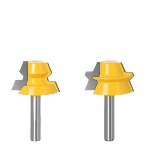 2 Stück/Set Gehrungsfräser mit Schloss, 8 mm Schaft, 22,5 Grad Gehrungswinkel, Fräser for Holzbearbeitung von TAOMENJS
