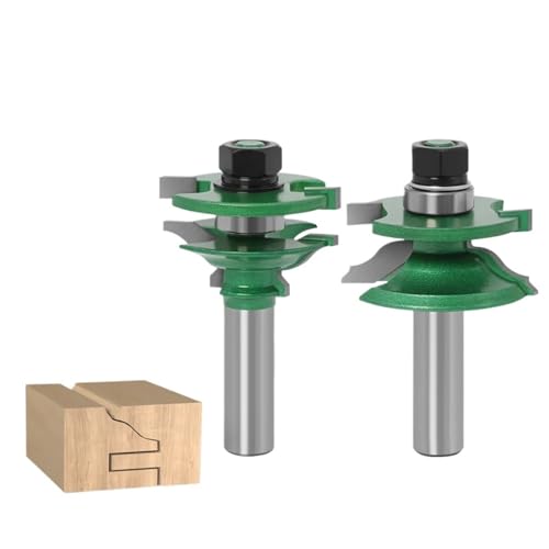 2-teiliges Fräser-Set for Schranktüren, Schienen und Holme, 12-mm-Schaft, grüne Hartmetallspitze, Fräserwerkzeuge for die Holzbearbeitung 2-teiliges Fräser-Set for Schranktüren, Schienen und Holme, 12-mm-Schaft, grüne Hartmetallspitze, Fräserwerkzeuge for die Holzbearbeitung von TAOMENJS