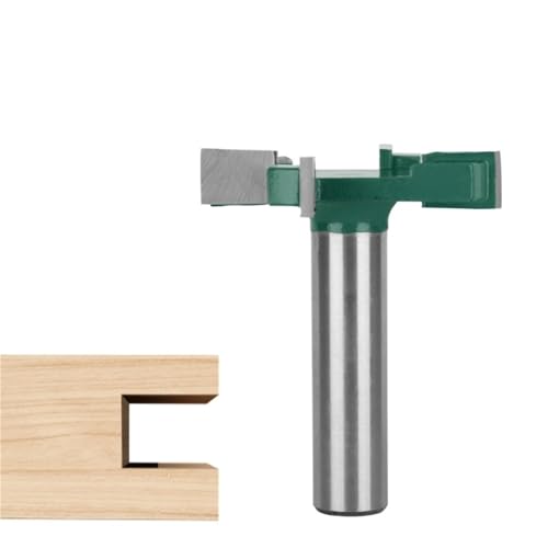 4-flügel Spoilboard Oberflächen Router Bit 12mm 1/2 Zoll Schaft T Typ Schlitzen Holzbearbeitung Fräser Platte Abflachung Hobeln CNC Werkzeuge(12x50.8x9.52) von TAOMENJS