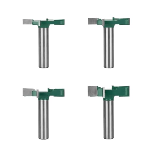 4-flügel Spoilboard Oberflächen Router Bit 12mm 1/2 Zoll Schaft T Typ Schlitzen Holzbearbeitung Fräser Platte Abflachung Hobeln CNC Werkzeuge(4pcs 12mm shank) von TAOMENJS
