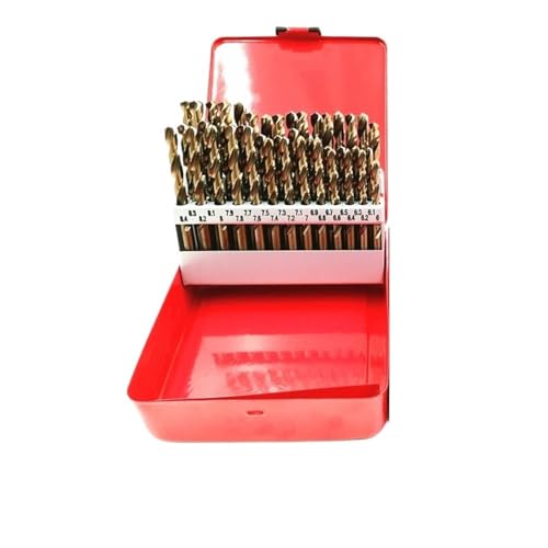 41/51-teiliges metrisches M35-Spiralbohrer-Set mit 5% Kobalt, HSS-Bohrlochwerkzeug mit rundem Schaft for Edelstahl, Hartmetall, Gusseisen(41Pcs 6-10mm) von TAOMENJS