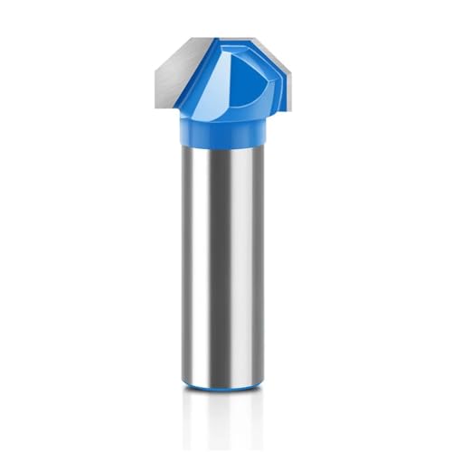 45-Grad-V-Nut-Fräser mit flachem Boden, 12 mm 1/2-Zoll-Schaft, Hartmetall, V-Form, CNC-Gravur-Schaftfräser, Holzbearbeitungsfräser(12mm) von TAOMENJS