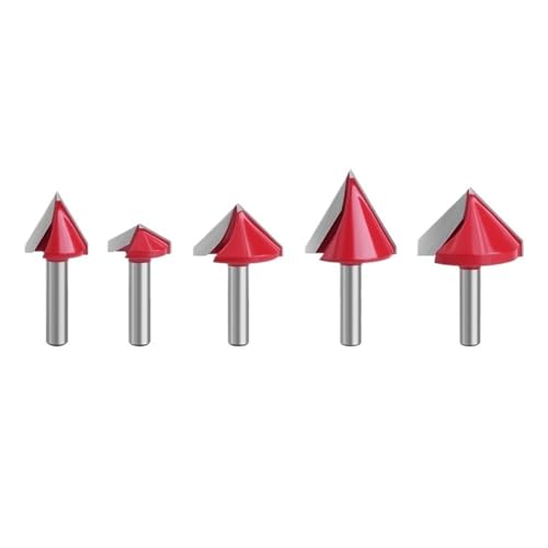 5-teiliges V-Nutfräser-Bit-Set mit Hartmetallspitze, 8-mm-Schaft, Fräswerkzeug for die Holzbearbeitung 5-teiliges V-Nutfräser-Bit-Set mit Hartmetallspitze, 8-mm-Schaft, Fräswerkzeug for die Holzbearbeitung von TAOMENJS