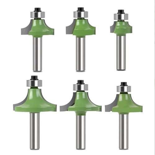 6 Stück Rundfräser, Hartmetall-Eckenrundungsfräser mit 8 mm Schaft und Lagern 6 Stück Rundfräser, Hartmetall-Eckenrundungsfräser mit 8 mm Schaft und Lagern von TAOMENJS