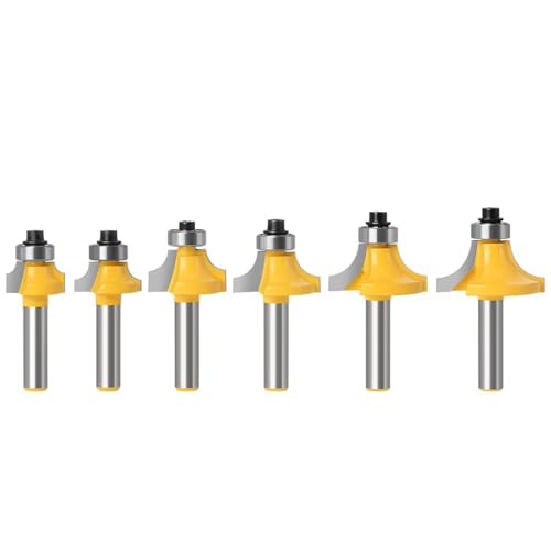 6-teiliges/Set Rundfräser-Bits, 8-mm-Schaft, Eckenrundungskantenformung, Fräswerkzeug for die Holzbearbeitung mit Lager 6-teiliges/Set Rundfräser-Bits, 8-mm-Schaft, Eckenrundungskantenformung, Fräswerkzeug for die Holzbearbeitung mit Lager von TAOMENJS