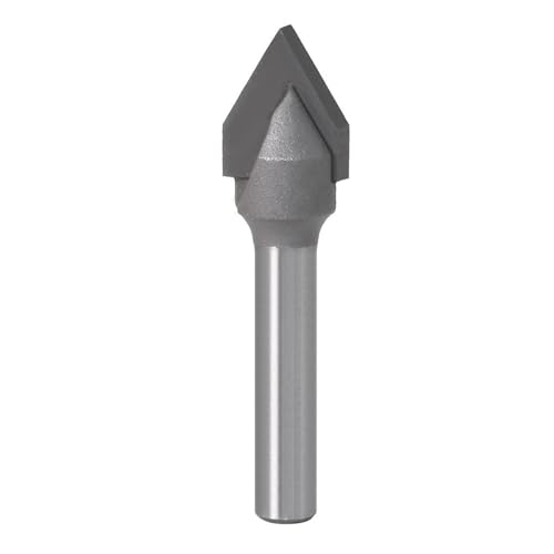 60-Grad-V-Nut-Fräser, 6 mm 1/4 Zoll Schaft CNC-Gravur Hartmetall V-Nut Fräser Werkzeug for die Holzbearbeitung(6mm) von TAOMENJS