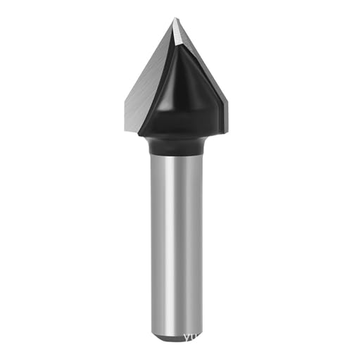 60-Grad-V-Nut-Fräser, 8-mm-Schaft, CNC-Fase, Holzbearbeitungs-Schaftfräser, 16 mm Durchmesser, Vollhartmetall-Gravierfräser von TAOMENJS