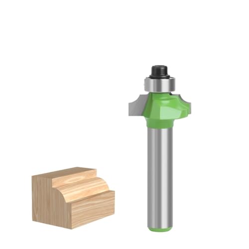 8mm Schaft Roundover Router Bit, 2 Nuten Hartmetallbestückte Holzbearbeitungsfräser Werkzeuge mit Lager(19.05mm) von TAOMENJS