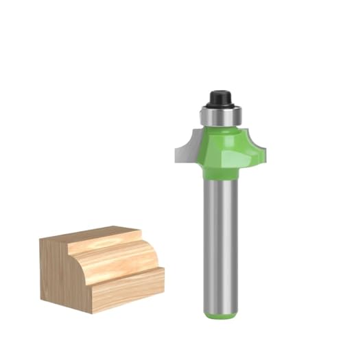 8mm Schaft Roundover Router Bit, 2 Nuten Hartmetallbestückte Holzbearbeitungsfräser Werkzeuge mit Lager(20.62mm) von TAOMENJS