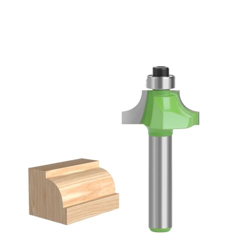 8mm Schaft Roundover Router Bit, 2 Nuten Hartmetallbestückte Holzbearbeitungsfräser Werkzeuge mit Lager(25.4mm) von TAOMENJS