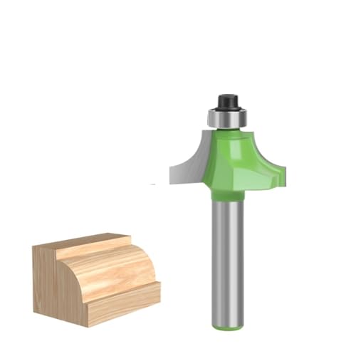 8mm Schaft Roundover Router Bit, 2 Nuten Hartmetallbestückte Holzbearbeitungsfräser Werkzeuge mit Lager(28.6mm) von TAOMENJS