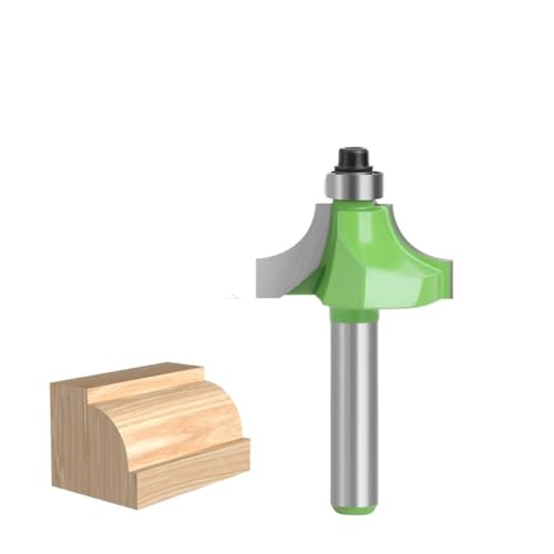 8mm Schaft Roundover Router Bit, 2 Nuten Hartmetallbestückte Holzbearbeitungsfräser Werkzeuge mit Lager(31.75mm) von TAOMENJS