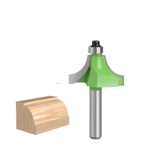 8mm Schaft Roundover Router Bit, 2 Nuten Hartmetallbestückte Holzbearbeitungsfräser Werkzeuge mit Lager(34.9mm) von TAOMENJS