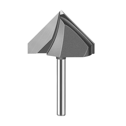 90-Grad-V-Nut-Fräser, 6 mm 1/4 Zoll Schaft CNC-Gravur-Fräser for die Holzbearbeitung(6.35X44.5mm) von TAOMENJS