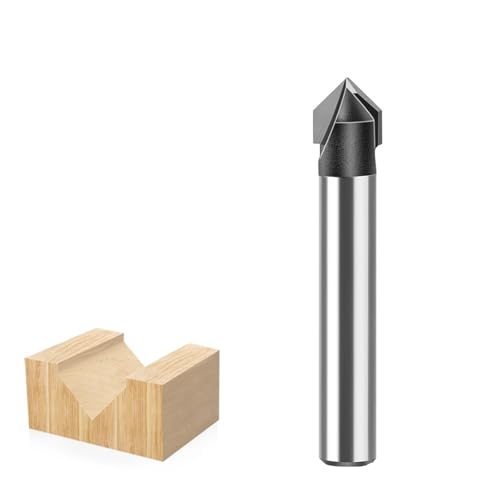 90-Grad-V-Nut-Fräser, 6 mm 12 mm Schaft, Hartmetallspitze, CNC-Gravur, V-Nut-Fräser, Holzbearbeitungs-Fräser, Schneidwerkzeug(6X7.96mm) von TAOMENJS