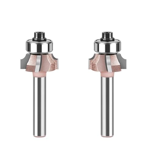 Abrundungsfräser, 4 Nuten, 6-mm-Schaftfräser R1 R1.5 R2, Eckenrundungskantenformungswerkzeug for die Holzbearbeitung(2Pcs 6XR2 Shank) von TAOMENJS