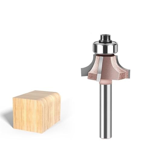 Abrundungsfräser, 4 Nuten, 6-mm-Schaftfräser R1 R1.5 R2, Eckenrundungskantenformungswerkzeug for die Holzbearbeitung(6X28.6mm) von TAOMENJS
