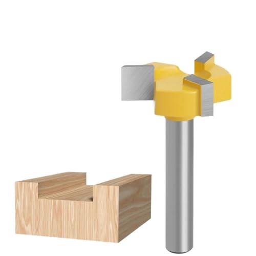 CNC-Fräser for die Oberflächenbearbeitung von Spoilboards, 6 mm, 1/4 Zoll Schaft, 1 Zoll Schnittdurchmesser, 3 Flügel, Plattenabflachung, Hobeln, Holzbearbeitungsfräser(6mm) von TAOMENJS
