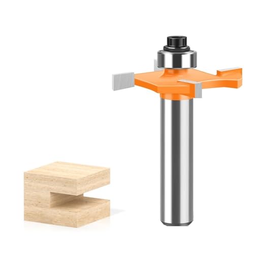 Falzfräser mit Hartmetallspitze, 8-mm-Schaft, 4-Flügel-Flachjochfräser, T-Nut-Holzfräser(8 * 4mm) von TAOMENJS