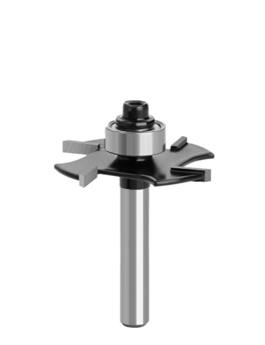 Fräser for Keksfugenschlitze, 6 mm, 1/4 Zoll Schaft, 4 Klingen, T-Track-Schlitzfräser, Hartmetall-Holzfräser(6X36.7X2.5mm) von TAOMENJS