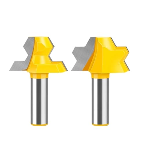 Gehrungsfräser-Bit-Set mit Schloss, 12 mm 1/2 Zoll Schaft, Holzbearbeitungs-Fräswerkzeug mit sechseckigen Zapfenverbindungen, achteckigen Zapfenfräsern(2PCS 12.7mm) von TAOMENJS
