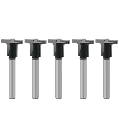 Hartmetall-Trimmfräser, 1/4 Zoll Schaft, Bogenbiegen, integrierte Formgebung, Holzbearbeitungsfräser(5PCS) von TAOMENJS