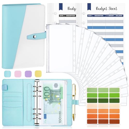 Budget Planner Budget Binder A6, Budgetplaner Geld Organizer mit Weiche PVC Tasche, TAOPE PU Leder Budget Binder Notizbuch A6 Cash Stuffing, 6 Löcher Budget Planner, Haushaltsbuch mit Geldfächer Blau Budget Planner Budget Binder A6, Budgetplaner Geld Organizer mit Weiche PVC Tasche, TAOPE PU Leder Budget Binder Notizbuch A6 Cash Stuffing, 6 Löcher Budget Planner, Haushaltsbuch mit Geldfächer Blau von TAOPE