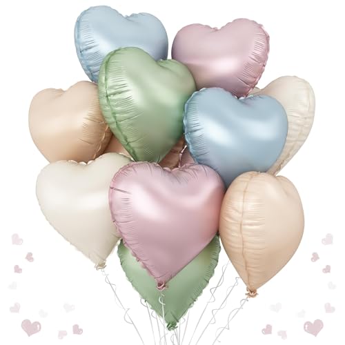 Folienballons in Herzform, Pastellfarben, 10 Stück, matt, Regenbogen-Herzform, Mylar-Party-Dekorationen für Regenbogen-Mottoparty, Geburtstag, Valentinstag, Hochzeit, Brautparty, Babyparty Folienballons in Herzform, Pastellfarben, 10 Stück, matt, Regenbogen-Herzform, Mylar-Party-Dekorationen für Regenbogen-Mottoparty, Geburtstag, Valentinstag, Hochzeit, Brautparty, Babyparty von TAOYE