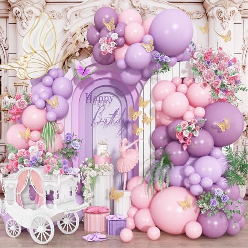 Lila Rosa Schmetterling Luftballons Girlande Bogen Kit 110 Stück Lavendel Rosa Ballonbogen Rosa Party Dekorationen mit Schmetterling Aufkleber Schmetterling Folienballons für Fee Prinzessin Geburtstag Lila Rosa Schmetterling Luftballons Girlande Bogen Kit 110 Stück Lavendel Rosa Ballonbogen Rosa Party Dekorationen mit Schmetterling Aufkleber Schmetterling Folienballons für Fee Prinzessin Geburtstag von TAOYE