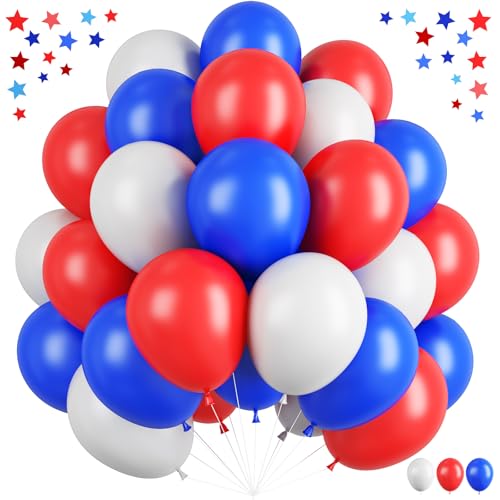 Rot-weiß-blaue Luftballons, 30,5 cm, blauer, roter und weißer Latex-Heliumballon für nautisches Thema, Kinder, Cartoon, Geburtstag, Hochzeit, Jahrestag, 4. Juli, Party, Unabhängigkeitstag Rot-weiß-blaue Luftballons, 30,5 cm, blauer, roter und weißer Latex-Heliumballon für nautisches Thema, Kinder, Cartoon, Geburtstag, Hochzeit, Jahrestag, 4. Juli, Party, Unabhängigkeitstag von TAOYE
