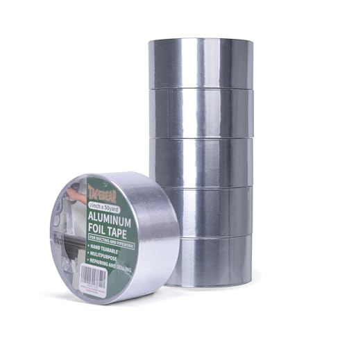 TAPEBEAR Aluminiumband 6Rollen 46m x 50mm, Aluminium Klebeband, Beständig 80° C bis 100° C, Alu-Klebeband Wasserdichtes HitzebestäNdiges, Zum Versiegeln, Reparieren Und Isolieren TAPEBEAR Aluminiumband 6Rollen 46m x 50mm, Aluminium Klebeband, Beständig 80° C bis 100° C, Alu-Klebeband Wasserdichtes HitzebestäNdiges, Zum Versiegeln, Reparieren Und Isolieren von TAPEBEAR
