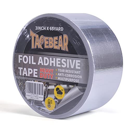 TAPEBEAR Aluminiumband Klebeband Verstärkt Mit Einem Glasgittergewebe Alu Klebeband Metallklebeband Aluband, Hitzebeständiges 80° C ~ 100° C 3inch X 65yard von TAPEBEAR