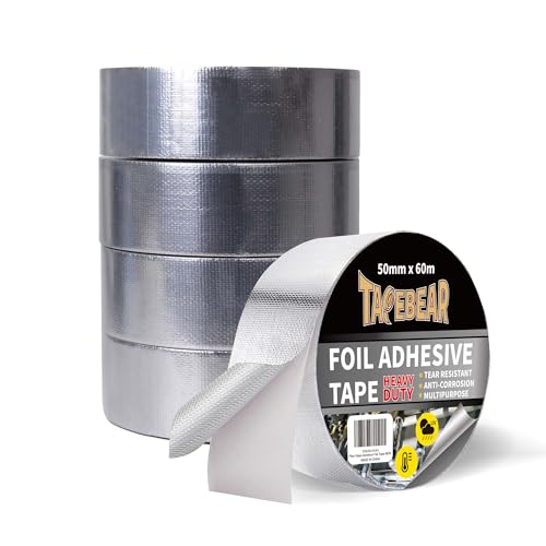 TAPEBEAR Aluminiumband Klebeband Verstärkt Mit Einem Glasgittergewebe Alu Klebeband Metallklebeband Aluband, Hitzebeständiges 80° C ~ 100° C 2inch X 65yard, 5 Rollen TAPEBEAR Aluminiumband Klebeband Verstärkt Mit Einem Glasgittergewebe Alu Klebeband Metallklebeband Aluband, Hitzebeständiges 80° C ~ 100° C 2inch X 65yard, 5 Rollen von TAPEBEAR