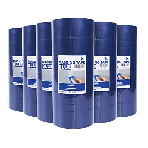 TAPEBEAR UV Beständig Blaues Abdeckband, Malerband, rückstandsfreies blaues Klebeband, Dekorateure, Künstlerband mit scharfen Linien zum Malen, Farbband, Papierband, 48 mm x 55 m, 36 Rollen von TAPEBEAR