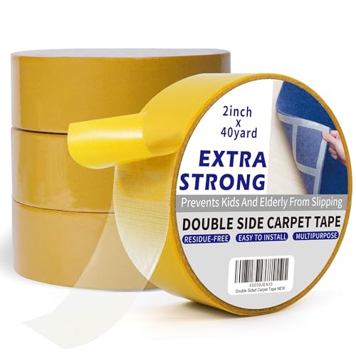 TAPEBEAR Extra Starkes Teppichklebeband Doppelseitig, Teppichklebeband RüCkstandsfrei, Doppelseitiges Klebeband Ablösbar, Teppichverlegeband FüR Teppich, Bodenbelag, 2inch X 40yard, 4 Rollen TAPEBEAR Extra Starkes Teppichklebeband Doppelseitig, Teppichklebeband RüCkstandsfrei, Doppelseitiges Klebeband Ablösbar, Teppichverlegeband FüR Teppich, Bodenbelag, 2inch X 40yard, 4 Rollen von TAPEBEAR
