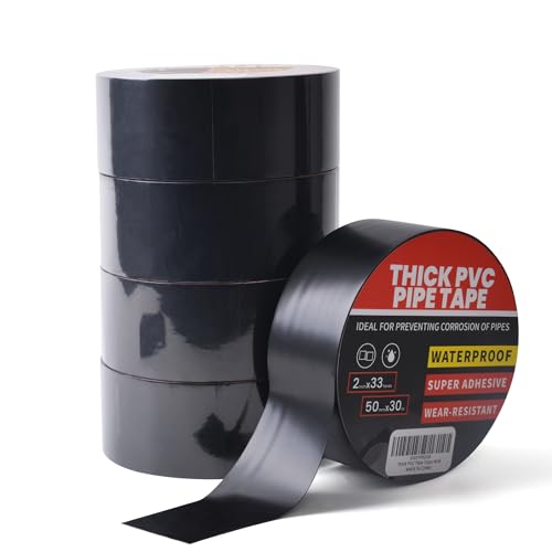 TAPEBEAR Isolierband Schwarz Abdichtungsband Dichtband selbstklebend PVC Rohr SchutzhüLle WickelbäNder Anti-Korrosions-Klebeband Wasserdichtes Korrosionsschutz, 50mm x 30m,0,25 mm Dicke,5Rollen TAPEBEAR Isolierband Schwarz Abdichtungsband Dichtband selbstklebend PVC Rohr SchutzhüLle WickelbäNder Anti-Korrosions-Klebeband Wasserdichtes Korrosionsschutz, 50mm x 30m,0,25 mm Dicke,5Rollen von TAPEBEAR