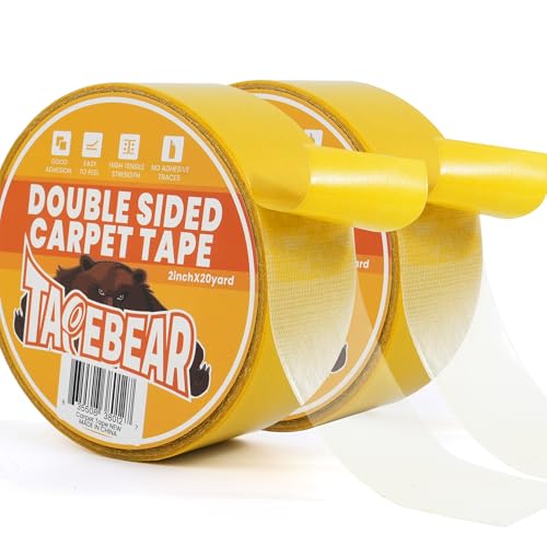 TAPEBEAR Teppichklebeband Doppelseitig Extra Starkes 18m x 50mm, RüCkstandsfrei Doppelseitiges Teppich Klebeband von Teppich, Bodenbelag, 2 Rollen TAPEBEAR Teppichklebeband Doppelseitig Extra Starkes 18m x 50mm, RüCkstandsfrei Doppelseitiges Teppich Klebeband von Teppich, Bodenbelag, 2 Rollen von TAPEBEAR
