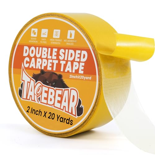 TAPEBEAR Teppichklebeband Doppelseitig Extra Starkes 18m x 50mm, RüCkstandsfrei Doppelseitiges Teppich Klebeband von Teppich, Bodenbelag TAPEBEAR Teppichklebeband Doppelseitig Extra Starkes 18m x 50mm, RüCkstandsfrei Doppelseitiges Teppich Klebeband von Teppich, Bodenbelag von TAPEBEAR