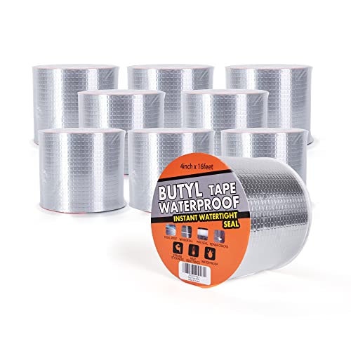 TAPEBEAR Wasserdichtes Butylband, Starkes Selbstklebendes DichtungsbäNder, Silber Aluminium Klebeband Zur Reparatur 4inch x16feet,9Rolle TAPEBEAR Wasserdichtes Butylband, Starkes Selbstklebendes DichtungsbäNder, Silber Aluminium Klebeband Zur Reparatur 4inch x16feet,9Rolle von TAPEBEAR