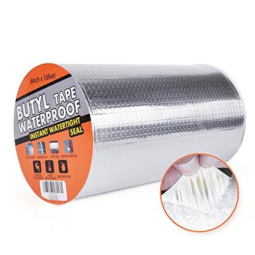 TAPEBEAR Wasserdichtes Butylband, Starkes Selbstklebendes DichtungsbäNder, Silber Aluminium Klebeband Zur Reparatur Für Dachleckage Oberflächenriss Wohnwagen Rohr Glas Fenster, 2inch x16feet TAPEBEAR Wasserdichtes Butylband, Starkes Selbstklebendes DichtungsbäNder, Silber Aluminium Klebeband Zur Reparatur Für Dachleckage Oberflächenriss Wohnwagen Rohr Glas Fenster, 2inch x16feet von TAPEBEAR