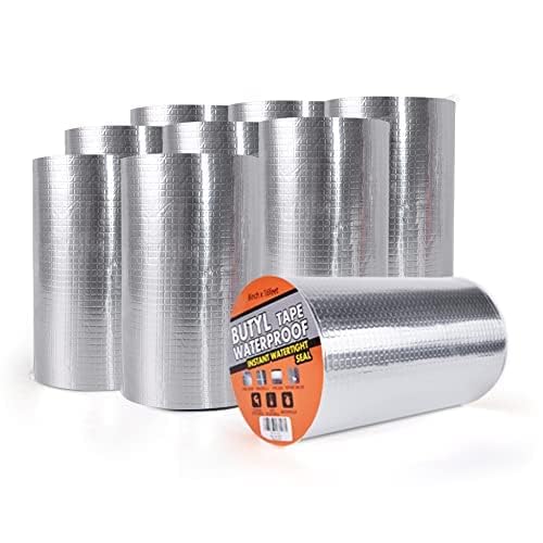 TAPEBEAR Wasserdichtes Butylband, Starkes Selbstklebendes DichtungsbäNder, Silber Aluminium Klebeband Zur Reparatur Für Dachleckage Oberflächenriss Wohnwagen Rohr Glas Fenster, 8inch x16feet,9Rolle TAPEBEAR Wasserdichtes Butylband, Starkes Selbstklebendes DichtungsbäNder, Silber Aluminium Klebeband Zur Reparatur Für Dachleckage Oberflächenriss Wohnwagen Rohr Glas Fenster, 8inch x16feet,9Rolle von TAPEBEAR