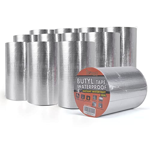 TAPEBEAR Wasserdichtes Butylband, Starkes Selbstklebendes DichtungsbäNder, Silber Aluminium Klebeband Zur Reparatur6inch x16feet,12Rolle TAPEBEAR Wasserdichtes Butylband, Starkes Selbstklebendes DichtungsbäNder, Silber Aluminium Klebeband Zur Reparatur6inch x16feet,12Rolle von TAPEBEAR