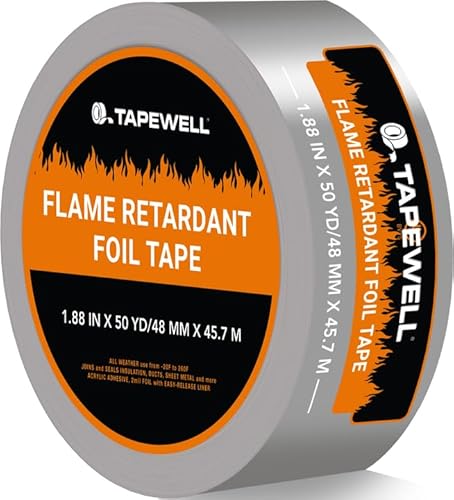 Tapewell Aluminiumfolienband – Hochtemperatur-Aluminiumband für Luftk-HVAC-Klebeband – Metallreparatur – Trockner-Belüftungsband – 5,1 cm x 45,7 m, 3,9 mm Tapewell Aluminiumfolienband – Hochtemperatur-Aluminiumband für Luftk-HVAC-Klebeband – Metallreparatur – Trockner-Belüftungsband – 5,1 cm x 45,7 m, 3,9 mm von TAPEWELL