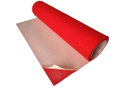 TAPHICEROS Selbstklebend Filzstoff, Rot, 1000cm x 150cm, Nadelfilz Superflex, Bespannstoff aus Filz, Meterware, Innenraumverkleidung Bezugsstoff Bastefilz für DIY Auto Box Liner von TAPHICEROS