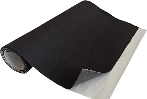 TAPHICEROS Selbstklebend Filzstoff Nadelfilz Superflex - Bespannstoff aus Filz - Meterware - Innenraumverkleidung Bezugsstoff 1 M (SCHWARZ, 1000X150CM) von TAPHICEROS